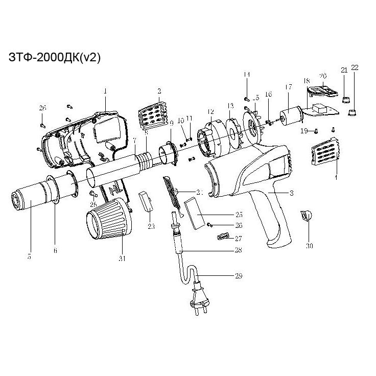 Фен технический + кейс ЗТФ-2000ДК