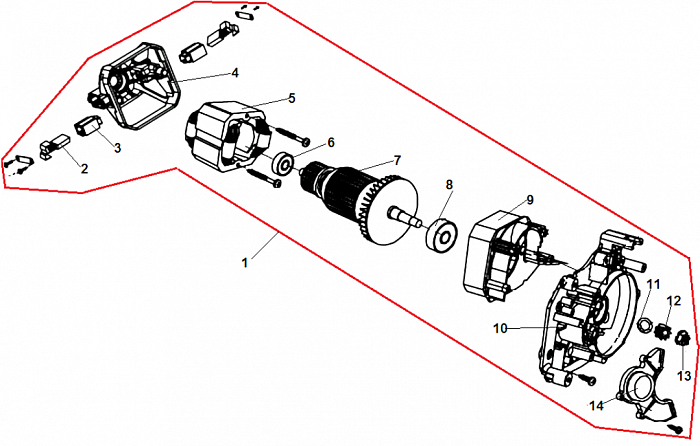 2 ЯКОРЬ - СТАТОР - ЩЕТКИ ЭЛЕКТРОПИЛА CHAMPION 318-16