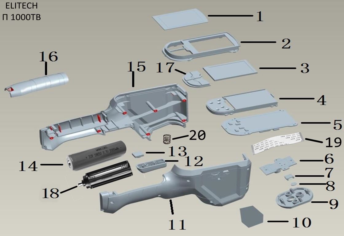 ЗАПЧАСТИ ДЛЯ ПИРОМЕТРА (ТЕРМОДЕТЕКТОРА) ELITECH П 1000ТВ