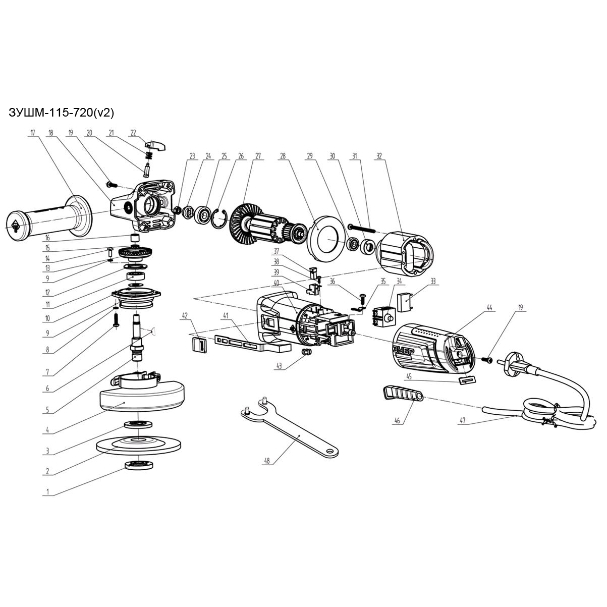 Машина углошлифовальная ЗУШМ-115-720