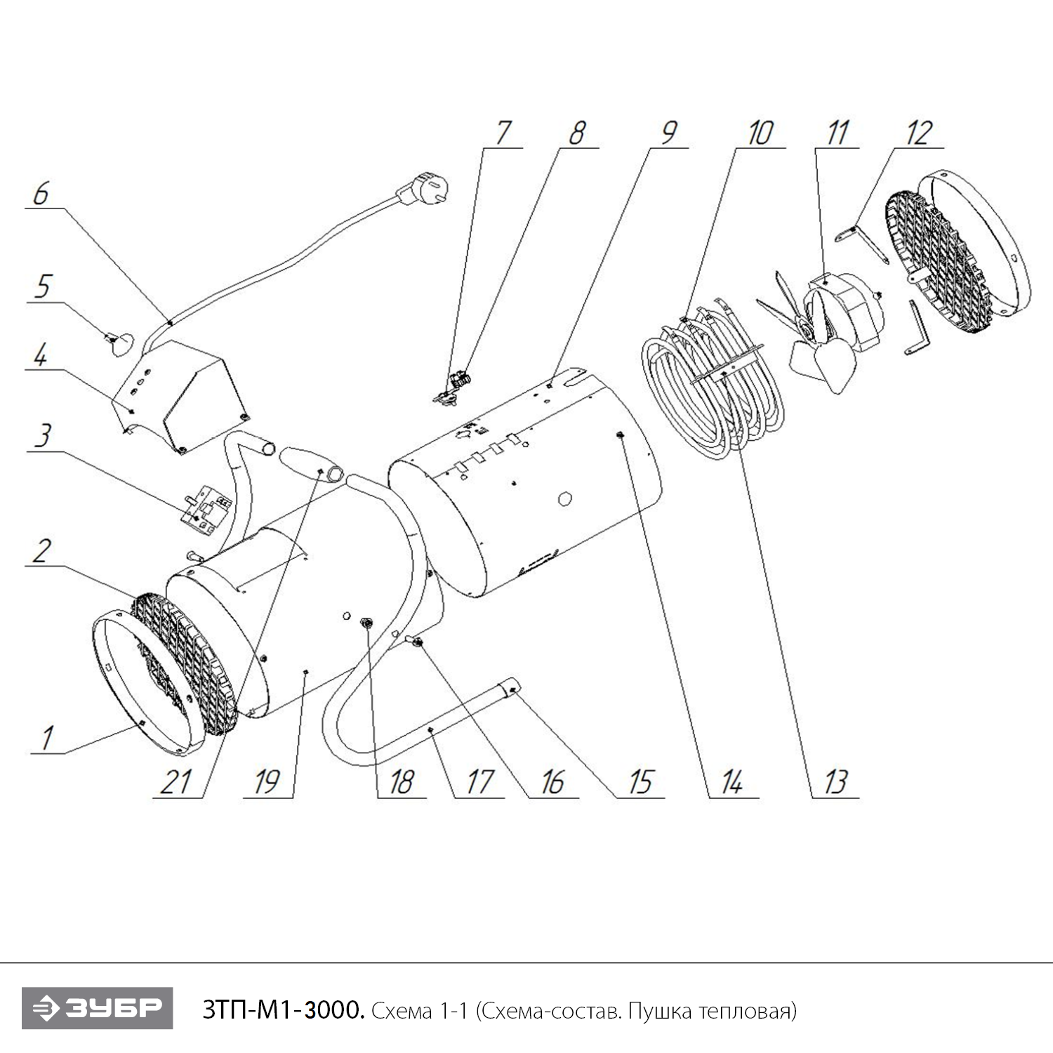 Пушка тепловая, компактная, М1 ЗТП-М1-3000
